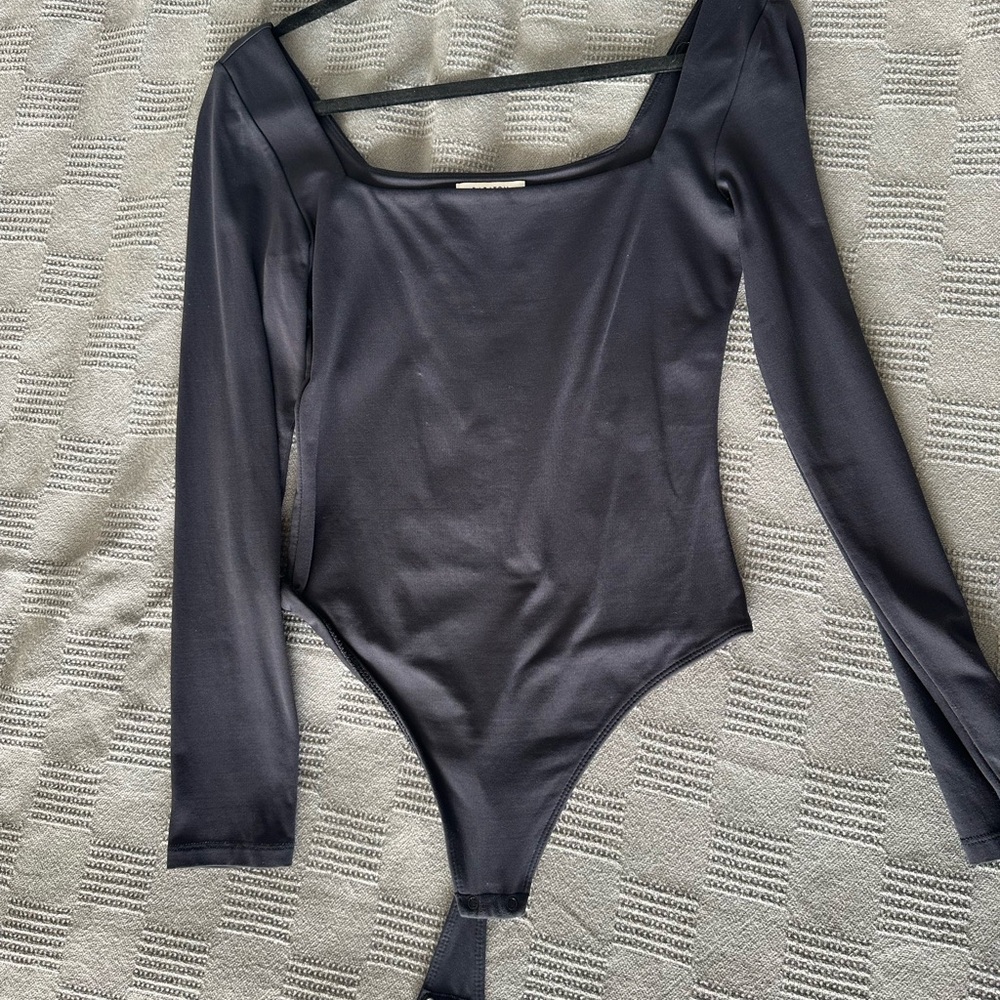 Aritzia Black Long Sleeve Bodysuit